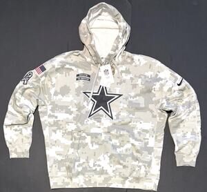 Nike Dallas Cowboys Salute To Service Hoodie Mens Sz 3XL NWT Arctic Camo Wht Gry
